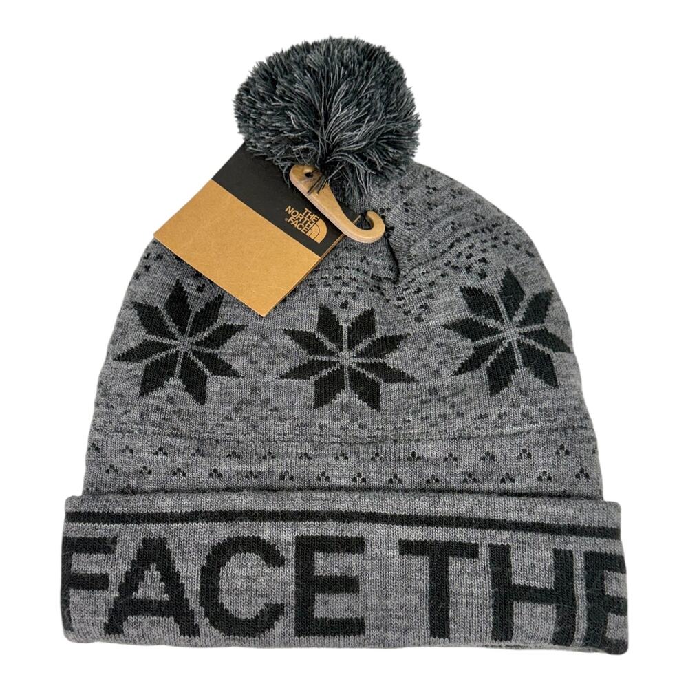 THE NORTH FACE Ski Tuke Youth Kids Stretch Pom Beanie Hat Size Large NWT NEW